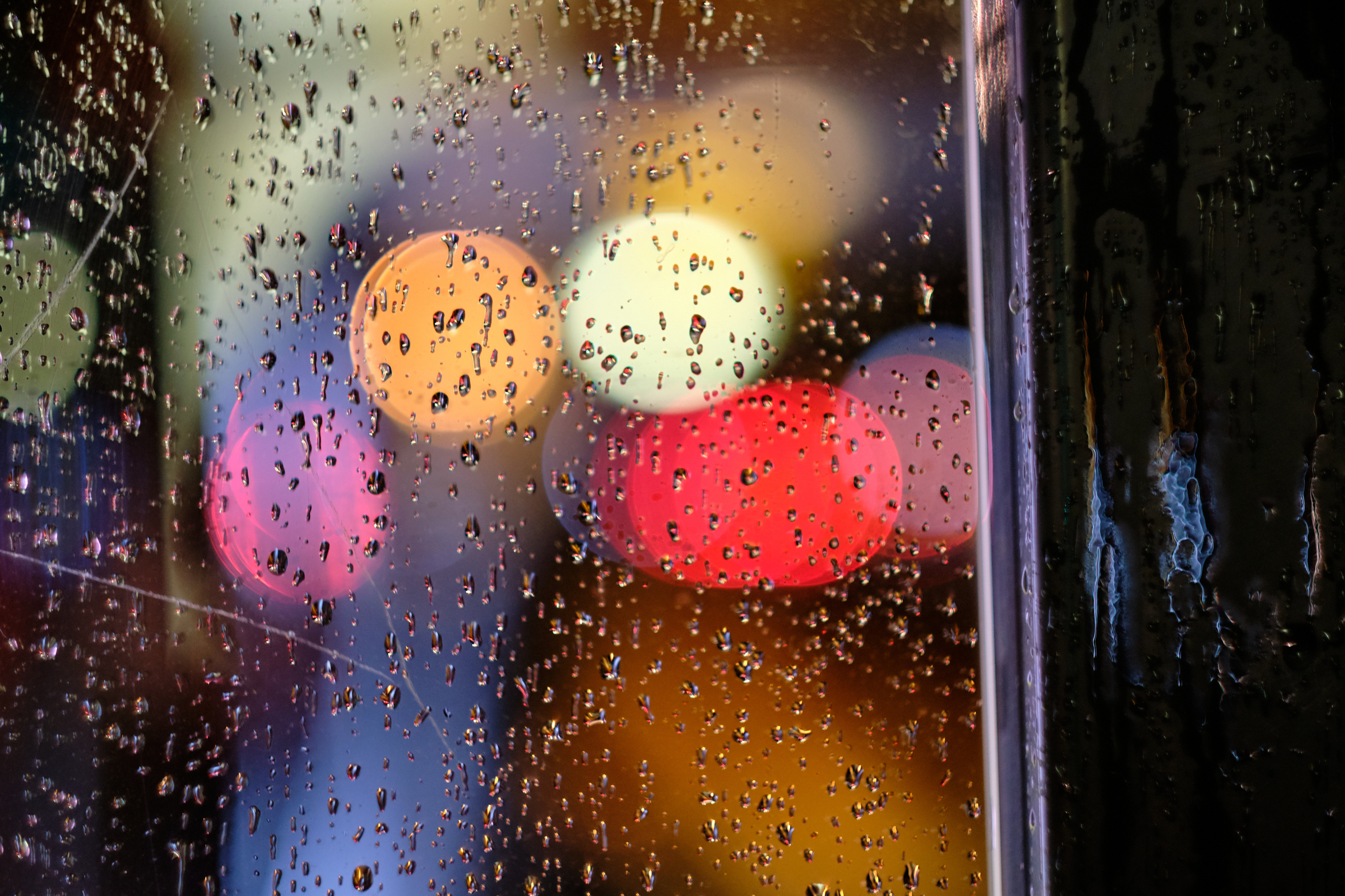 Lights in the rain